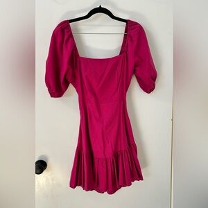 MINKPINK Fuchsia Backless Puff Sleeve Dress Small